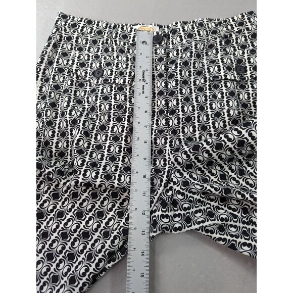 Talbots Petite Geometric Print Pants Women's Size 8 Black‎ White Stretch - Picture 5 of 7